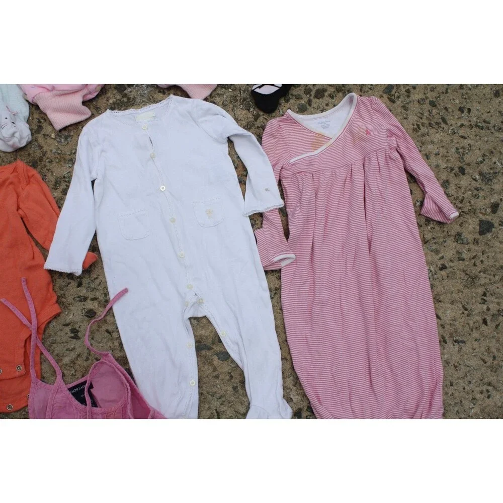 Lot of 13 pcs Baby Girl Clothes 9M, 9-12M Outfits Sleepers VTG/Newer Snow Suit